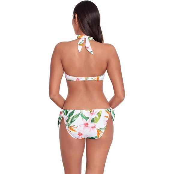 NWT Lauren Ralph Lauren Floral Side Tie Hipster Bikini Bottoms in White & Pink 6 - Picture 6 of 14